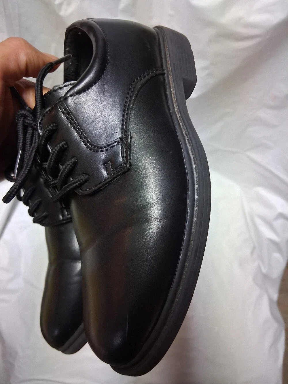 Stacy Adams Kids Black Leather Lace-Up Derby Shoes Size 11M Preowned